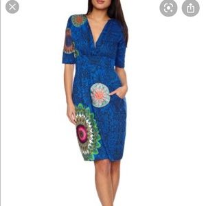 Desigual Printed Cotton Blend Dress
